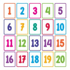 the numbers are drawn in different colors and shapes, including one that is missing two or three