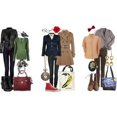 there are many different types of women's clothes and purses on this page