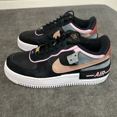 Limited Edition Af1s. Good Condition. Bought On Goat. Nike Air Force 1 Women, Women Shadow, Air Force 1 Women, Shoes Nike Air Force, Black Lights, Dope Outfits For Guys, Air Forces, Nike Shoes Women, Dope Outfits