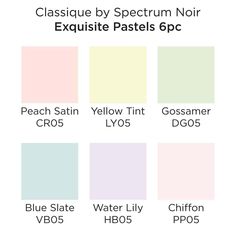 the different colors of pastel paint for each color scheme, including yellow, pink, green