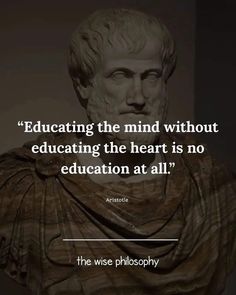 a statue with a quote on it that says, education the mind without educating the heart is no education at all