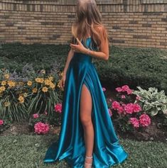 Satin Prom Dress Flowy, Best Prom Dresses Long Blue, Prom Dress Long Elegant Satin, Long Formal Dresses Elegant Blue, Blue Prom Dress Long Elegant, Best Prom Dresses Blue, Homecoming Court Dresses Long Trendy, Tight Simple Prom Dresses, Blue Formal Prom Dresses