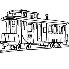 a black and white drawing of a train car