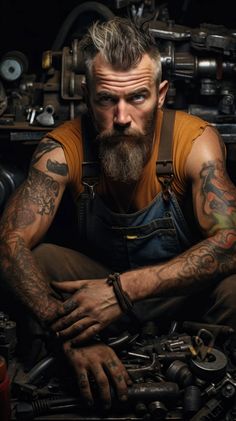 A supernatural mechanic wipes his brow, his eyes full of wisdom and humor, tools imbued with magic, modern craftsmanship. Portrait Photography, medium close-up, soft overhead lighting, authentic atmosphere, skilled hands, urban folklore. --ar 9:16 Mechanic Photoshoot, Mechanic Photography, Mechanics Photography, Mechanic Aesthetic, Photography Portfolio Layout, Mechanics Aesthetic, Aesthetic Male Outfits, Mechanic Man