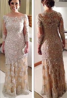 two pictures of a woman wearing a dress with long sleeves and sequins on it