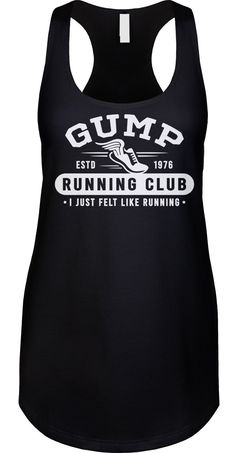 👟 We prefer to print this design on Next Level's LADIES Ideal Racerback Tank Top line which is 60% combed ringspun cotton/40% polyester (yes, that is the good soft stuff, not the cheap scratchy kind), but if those are not available from our supplier for the size and color you'd like we will use a comparable brand as a replacement to get you your item as soon as possible with the same quality and feel you've come to expect from Next Level. The design is printed and shipped in the USA. If you are Funny Running, Pop Culture Shirts, Running Club, Funny Tank Tops, Novelty Clothing, Movie Shirts, Top Funny, Racerback Tank Top, Sizing Chart