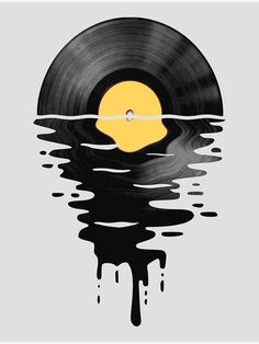 a vinyl record floating in the water