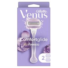 Venus female razors are designed with a woman's body in mind. Venus ComfortGlide Freesia women's razors have 3 blades for a smooth, close shave. The razor refills come equipped with gel bars that release body butters with a fresh freesia fragrance, for glide and comfort. With a pivoting design that adjusts to your body's contours. This razor's handle is also made with up to 30% recycled plastic. Any Venus blade refill fits any Venus razor handle (except Simply Venus and Venus Pubic Hair Razor). Female Razor, Venus Razor, Razors For Women, Gillette Venus, Women Health Care, Tools For Women, Smooth Shave, Beauty Gadgets, Amazon Beauty Products