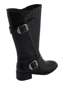 Milwaukee Leather MBL9423 Women’s Black Studded Boots with Studded OutsoleFeatures Made of Premium Synthetic Leather Faux Upper Inside Side Zipper Entry for Easy on and off Wear Platform Heel Anti-Slip Bottom Buckled Straps Milwaukee Leather - Once You Have It, You Love It! Black Riveted Winter Boots, Black Closed Toe Mid-calf Faux Leather Boots, Black Closed Toe Mid-calf Boots In Faux Leather, Black Faux Leather Mid-calf Boots Closed Toe, Black Faux Leather Boots With Rivets, Black Winter Boots With Spikes, Black High Ankle Boots With Rivets, Black Rivet Faux Leather Moto Boots, Black Boots With Rivets And Round Toe