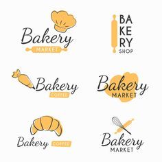 bakery logo templates with bread and pastry