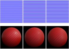 four different colored balls are shown in three rows, one is red and the other is blue