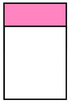 a pink and white rectangle with black border