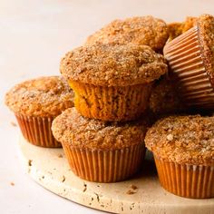 several muffins stacked on top of each other