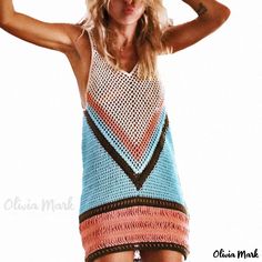 Olivia Mark - Knitted Hollow Out Bikini Cover-up Beach Tank Top Sun Protection Shirt Beachwear Crochet Top For Poolside, Beach Tanks Tops, Beach Tanks, Coverup Beach, Olivia Mark, Sun Protection, Cover Up, Tank Top, Sun