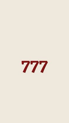 the words 777 written in red on a beige background