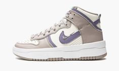 Shop WMNS Dunk High Rebel "Iron Purple" at Stadium Goods, the world's premier marketplace for authentic sneakers and streetwear. In stock and ready to ship. High Top Nikes, Nike Shoes Air Force, Retro Basketball Shoes, Nike High Tops, Blue Jordans, Retro Basketball, All Nike Shoes, Purple Nikes, Shoes Outfit Fashion