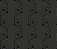 an abstract black and white pattern with hexagonal shapes