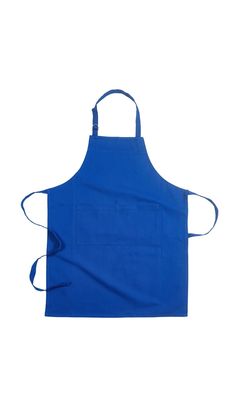 a blue apron with straps on it