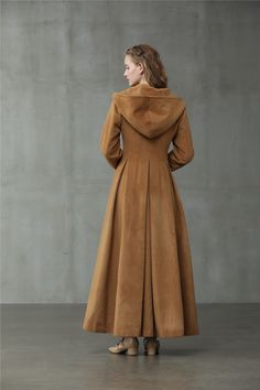 Retro Hooded Wool Coat Maxi Camel Coat Wool Coat Vintage - Etsy Nice Jackets, Hogwarts Legacy, Coat Closet, Long Winter Coats, Thick Wool