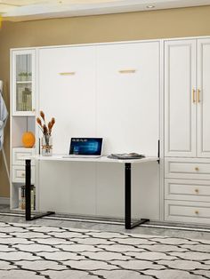 Cabinet Study Desk Multi-Functional Invisible Wall Bed: Add a touch of luxury and sophistication to your home with our Desk Home Cabinet Invisible Bed. This multi-functional piece not only provides a comfortable and stylish bed, but also doubles as a desk and cabinet for added convenience. Perfect for small spaces, it seamlessly blends functionality and elegance.Width(Mattress Size): 1500mm,Appearance: Modern Style,Bed Surface Fabric: Velvet,With Storage Space: No Custom Murphy Bed, Desk And Cabinet, Retractable Bed, Murphy Bed With Desk, Murphy Desk, Modern Style Bed, Murphy Wall Beds, Murphy Bed Desk, Modern Murphy Beds