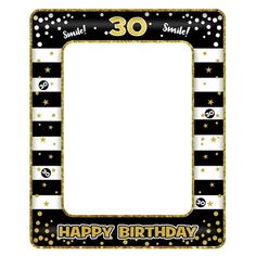 a black and white photo frame with the number 30 on it's front side