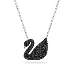 Swan Pendant, Black Eye Makeup, Black Tulle Dress, Swan Necklace, Swarovski Swan, Sparkly Necklace, Harry Potter Dr, Black Tulle, Elegant Pendant