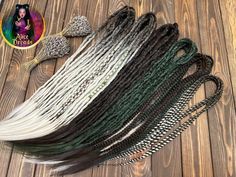 Set of Crochet Synthetic Double or Single Ended Dreads Dark Brown Silver Grey Forest Greeen Custom Dreadlocks Natural Boho Extensions - Etsy Hair Accessories