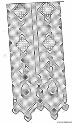 a cross stitch pattern for a curtain with an intricate design on the top and bottom