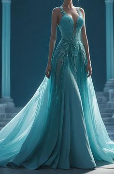 Acotar Summer Court Dress, Ice Dress, Magical Dress, Fantasy Dresses, Prom Dress Inspiration, Fantasy Gowns, Pretty Prom Dresses, Fairytale Dress, Fantasy Dress