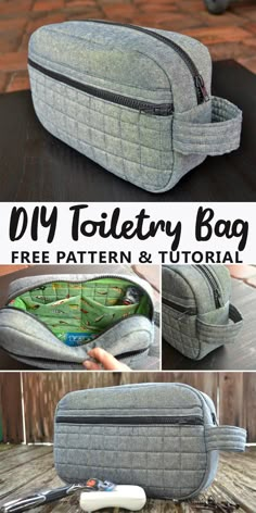 this toiletry bag is free pattern and it's easy to sew with no sewing machine