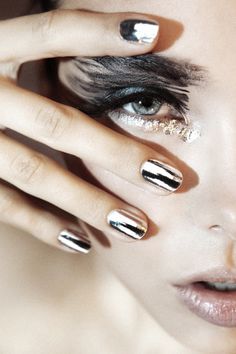 Metallic #nails are trending this fall and we have what you need to make this look a reality. #lordandtaylor Minx Nails, Silver Nail, Stunning Makeup, Her Nails, Metallic Nails, Silver Nails, Make Me Up