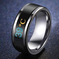 Temperature Ring Titanium Steel Mood Emotion Feeling Intelligent Unisex Metals Type: Titanium Cool Rings For Men Cheap, Titanium Womens Ring, Mens Rings For Work, Aura Smart Ring, Dr Strange Sling Ring, Tazer Ring, Gadget Ring, Ring Lite, Smart Ring