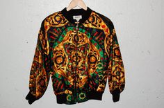 90s Hip Hop Royalty Gold Windbreaker Bomber by AfterDarkVintage Aztec Clothing, Hip Hop Clothing, 90s Hip Hop, Hip Hop Outfits, 90s Fashion, Varsity Jacket, Vintage 90s, Christmas Sweaters, Long Sleeve Tshirt Men