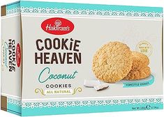 the box of cookies has been opened to reveal it's cookie heaven flavor and is on display