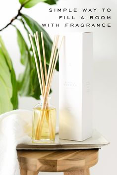 a simple way to fill a room with fragrante reed diffuser and box