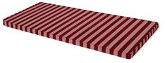 a red and white striped mattress on a white background