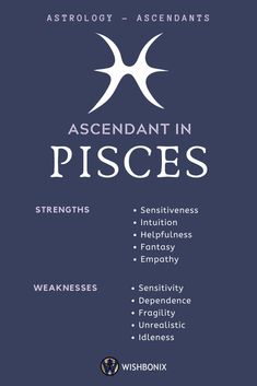 the front cover of an ascendant in pisces book, with words above it