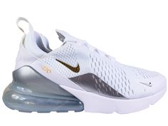 Nike Air Max 270 White, North Hollywood, Nike Air Max 270, Air Max 270, Metallic Gold, Air Max, Nike Air Max, Gold Metal, Nike Air