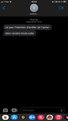 the text message is being displayed on an iphone's screen, and it appears to be in french