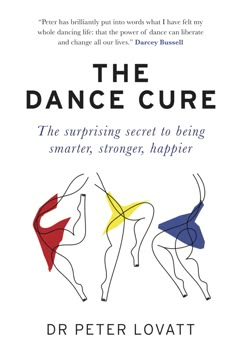 the book cover for the dance curve by dr peter lovatt, with an image of two women dancing