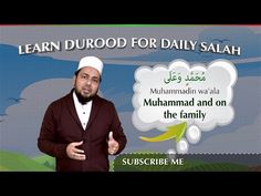 a man giving a speech with the words learn durood for daily salah