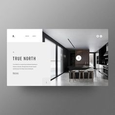 the website design for true north is displayed on a tabletop with an image of a kitchen in the background