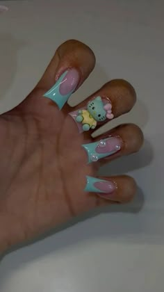 Acrylic Nails Without Rhinestones, Colored Acrylic, French Tip Acrylic Nails