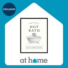 the cover of hot bath, with an image of a dog in a bathtub