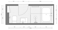 the floor plan for a bathroom with a toilet, sink and bathtub in it