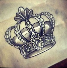 a drawing of a crown with pearls on it