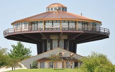 there is a large tower with a clock on it