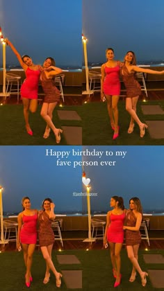 two women in red dresses are posing for the camera with their arms around each other