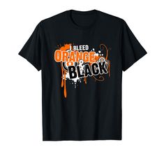 PRICES MAY VARY. Go Orange & Black! Support your favorite kids, college, pro or high school team with this awesome vintage black and orange team shirt. Great for kids, parents, mom, dad, students, group or fan during gameday Features a vintage sports design with distressed "I Bleed Orange & Black" text. Perfect for wearing at your next baseball, softball, basketball, soccer or football game day and a great way to support a high school or sports team. Lightweight, Classic fit, Double-needle sleev High School Football Shirts, Football Tshirt Designs, School Tshirt Designs, School Spirit Shirts Designs, Team Spirit Shirts, School Spirit Shirts, Youth Football, Team Games, Spirit Shirts