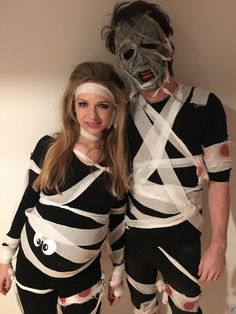 two people dressed up in halloween costumes